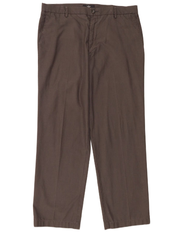 Dockers Pantalón chino recto para hombre W36 L31 Algodón gris a rayas