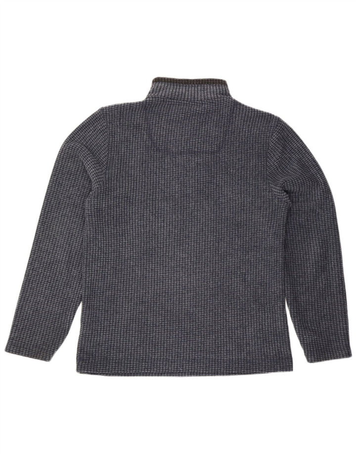 Weird Fish Jersey de forro polar con cuello y cremallera para hombre pequeño poliéster azul marino