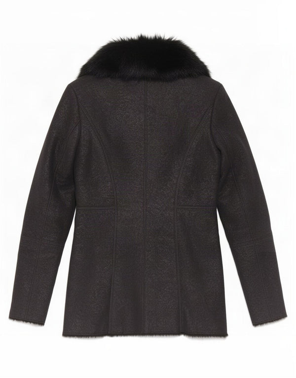 Guess Chaqueta Sherpa para Mujer UK 4 XS Poliéster Negro