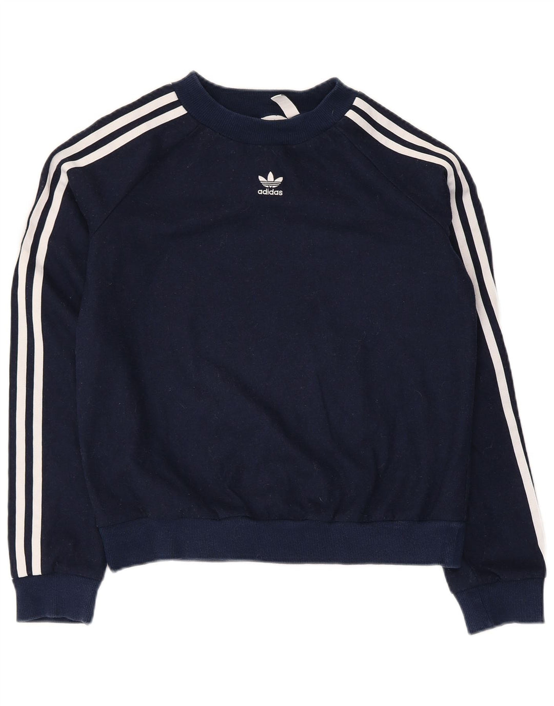 Adidas Mens Crop Sudadera Jumper UK 8 Pequeño Azul Marino Poliéster