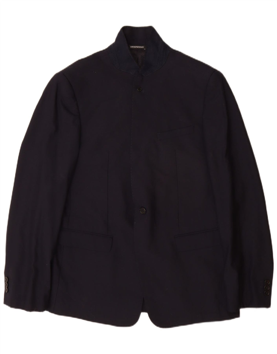 Emporio Armani Chaqueta tipo blazer de 2 botones para hombre EU 56 2XL Lana virgen azul marino