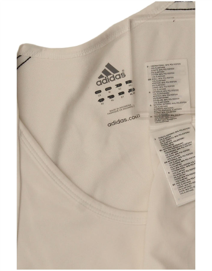 Adidas Mujer Climacool Camiseta Top UK 14 Medio Blanco Poliéster