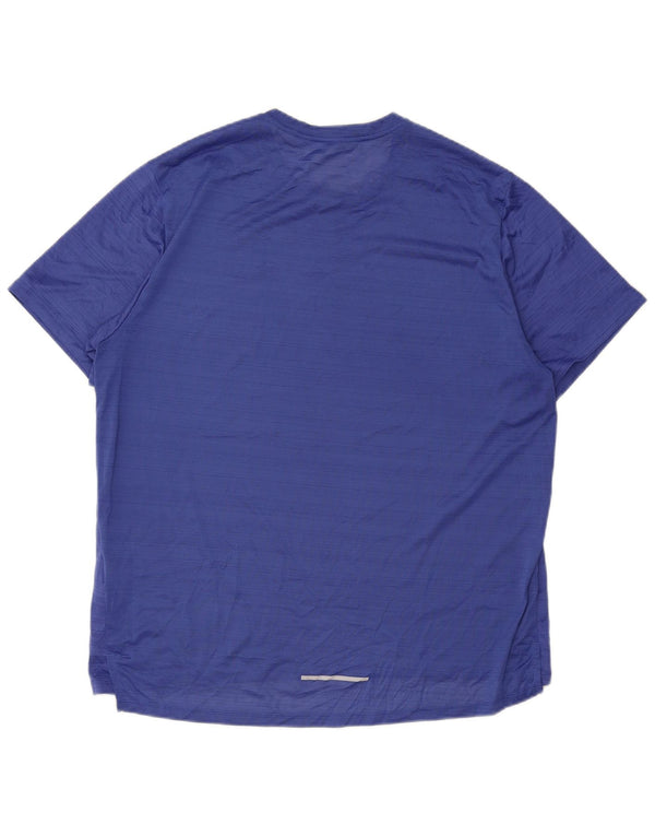 Camiseta Nike Dri Fit para hombre Top XL Poliéster a rayas azules