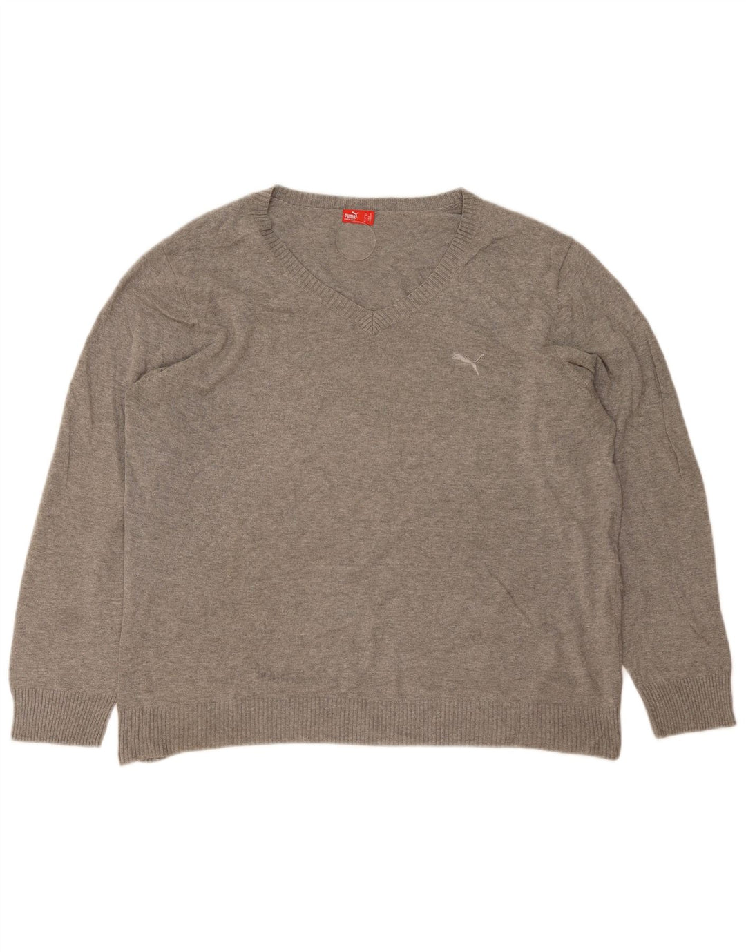 Puma - Jersey con cuello en V para hombre, talla XL, algodón gris