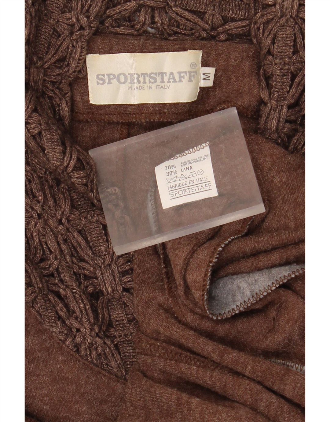 SPORT STAFF Vestido largo de manga larga para mujer UK 42 Acrílico marrón medio