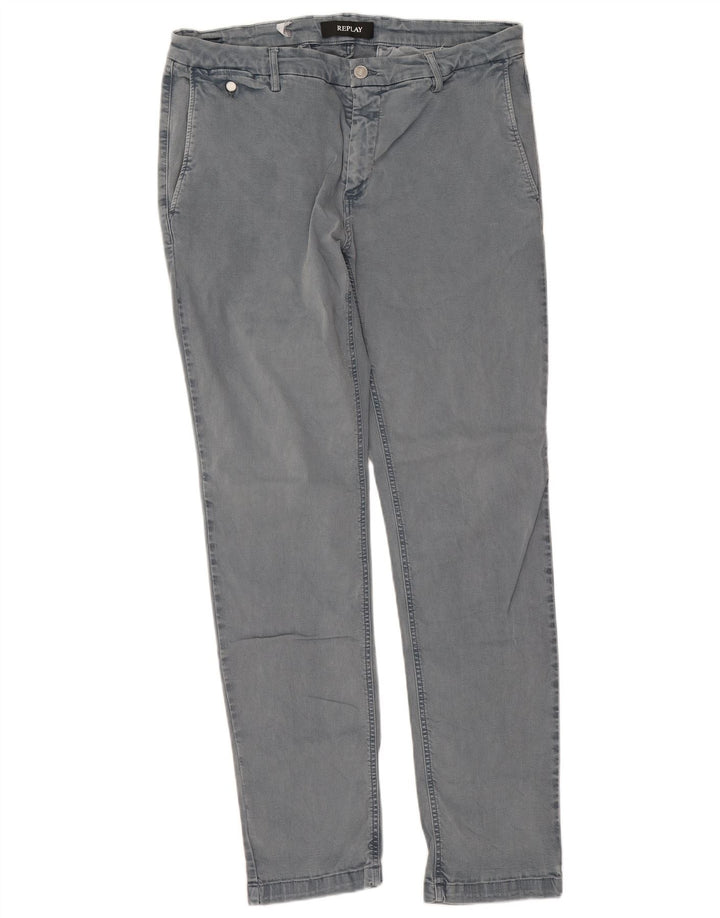 Replay Vaqueros ajustados para hombre W34 L32 Algodón gris