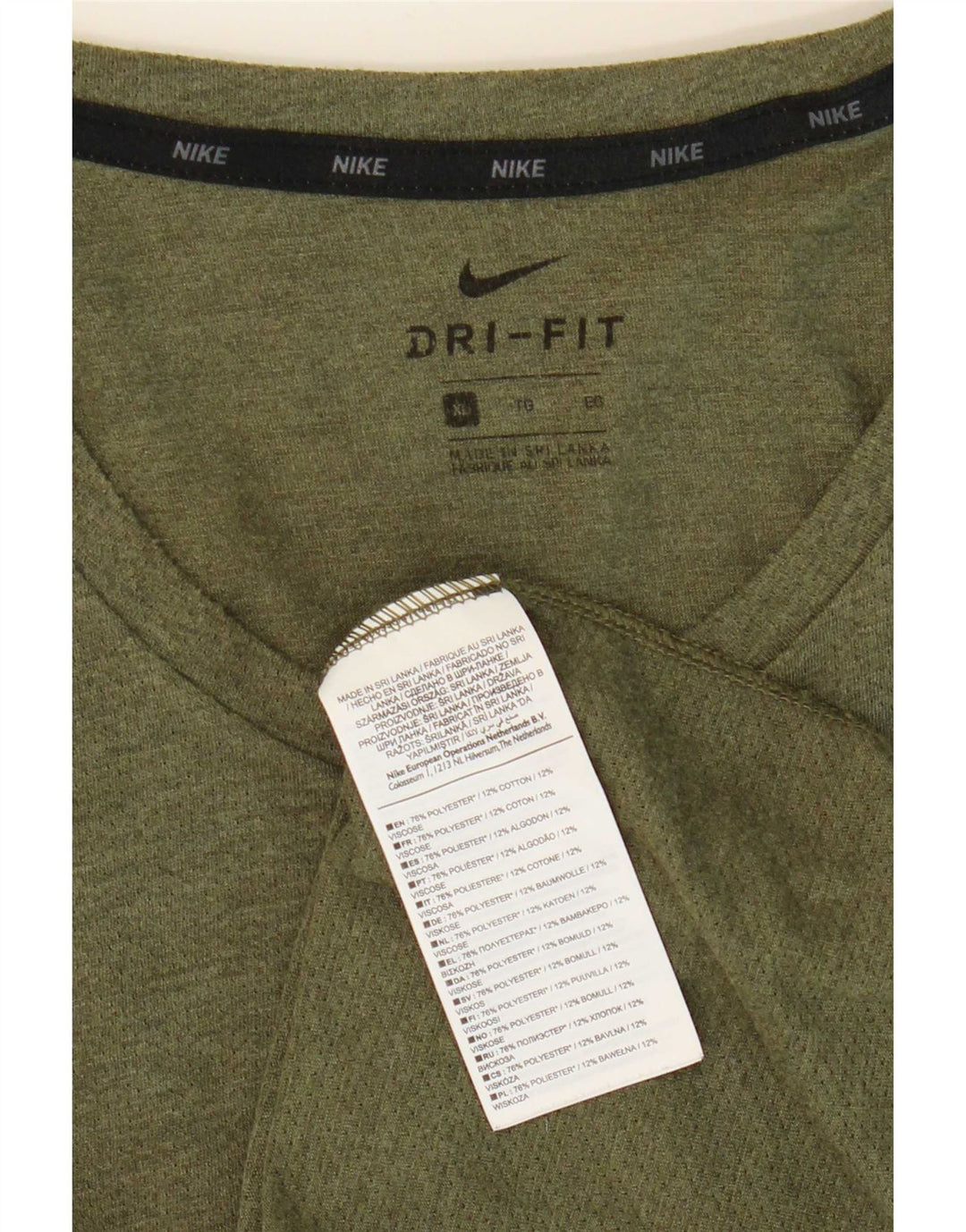 Camiseta Nike Dri Fit para hombre Top XL Poliéster verde