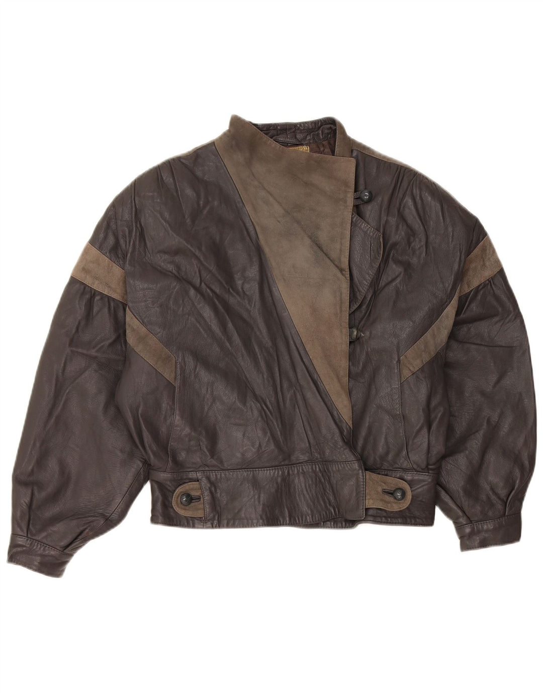 Chaqueta Mujer Lavorazione Artigiana IT 44 Cuero Colorblock Gris Medio