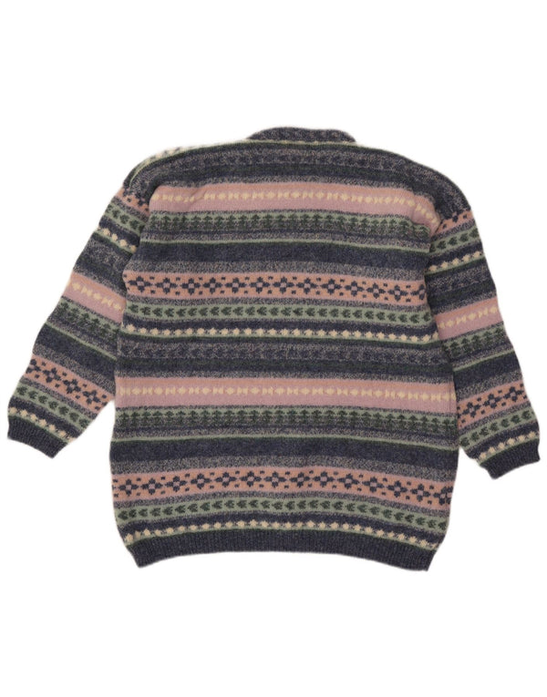 Tulchan Jersey de cuello redondo para mujer UK 18 XL Multicolor Fair Isle