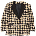 Vintage mujer 1 botón Blazer chaqueta Reino Unido 16 grande negro Houndstooth