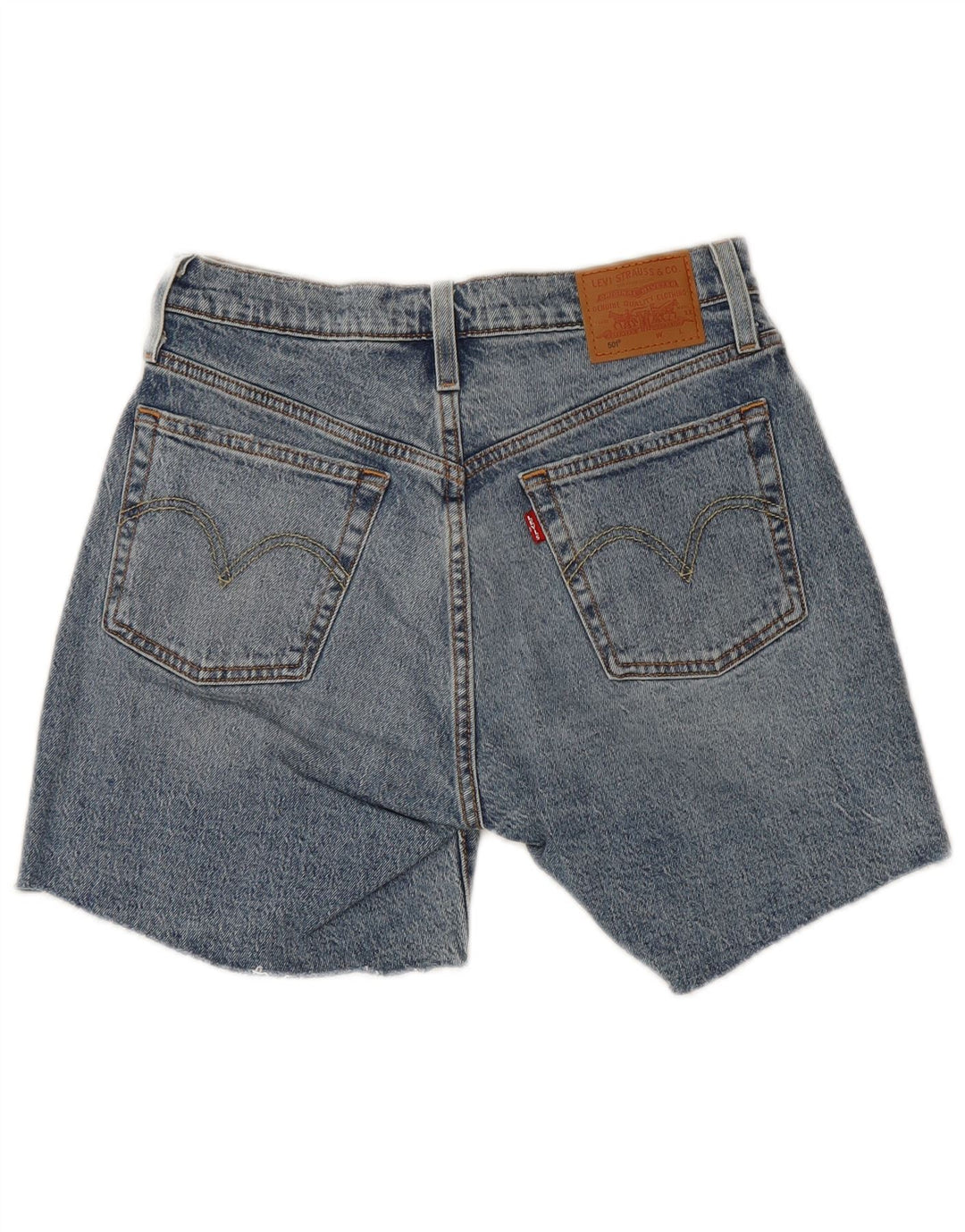 Levi's Mujer 501 Shorts De Mezclilla Desgastados W27 Algodón Azul Pequeño