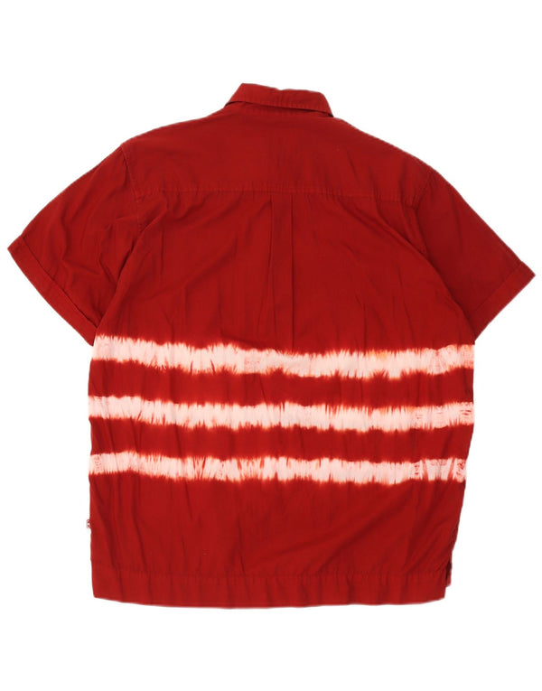 Camisa de manga corta para hombre Tom Tailor de algodón teñido anudado en rojo medio