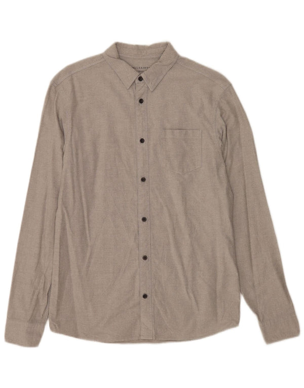 Camisa All Saints Hombre Small Gris Algodón