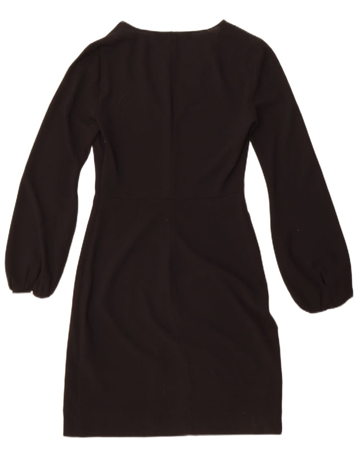 Zara Vestido tubo de manga larga para mujer UK 6 XS Poliéster negro