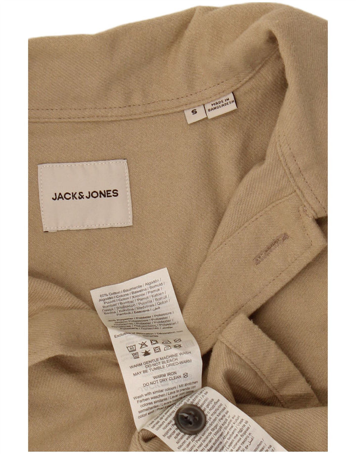 JACK & JONES Camisa de Franela Hombre Small Beige Algodón