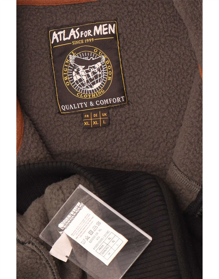 Atlas For Men Chaqueta polar para hombre Poliéster con bloques de color negro grande
