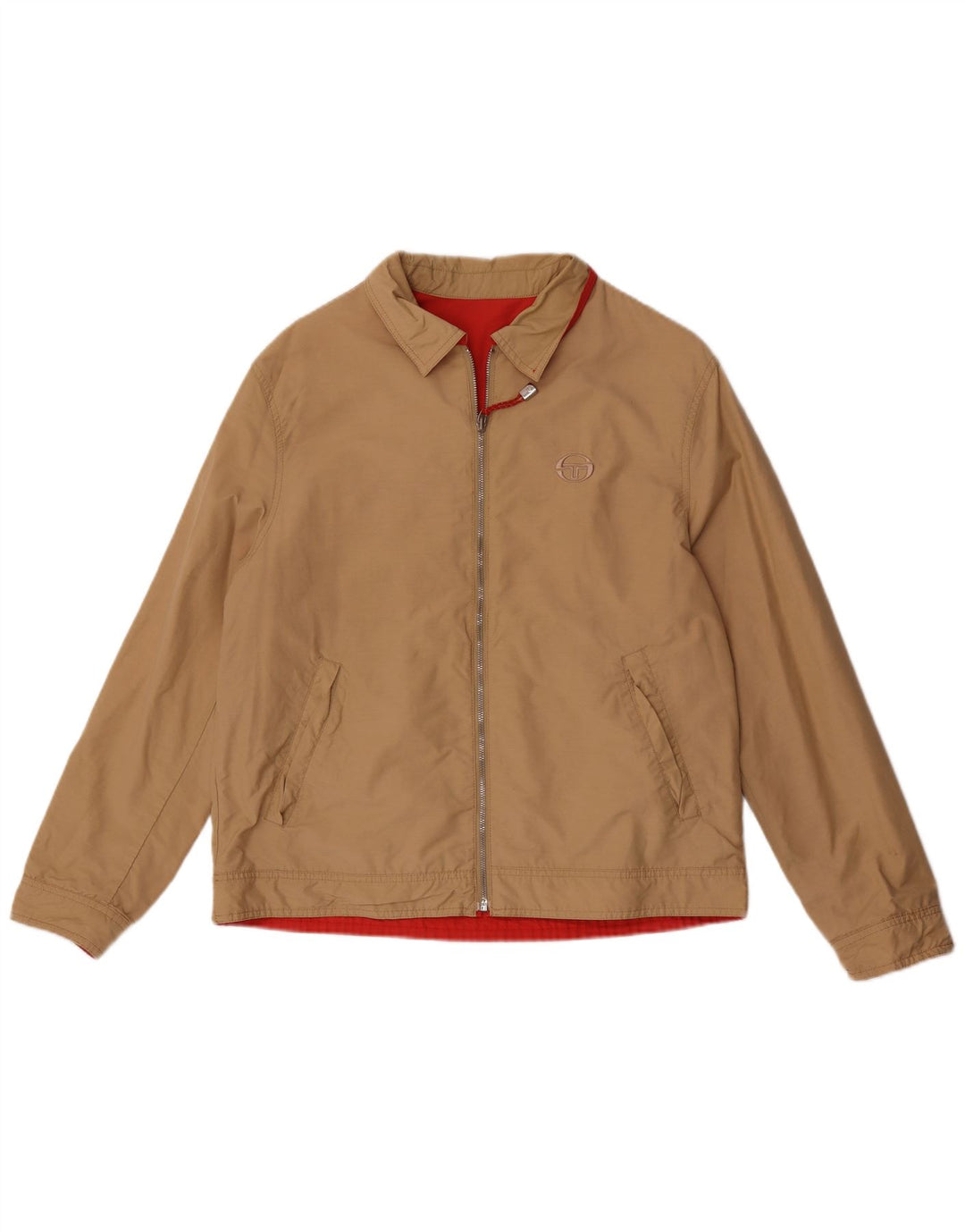 Sergio Tacchini Chaqueta reversible para hombre UK 38 Algodón beige medio