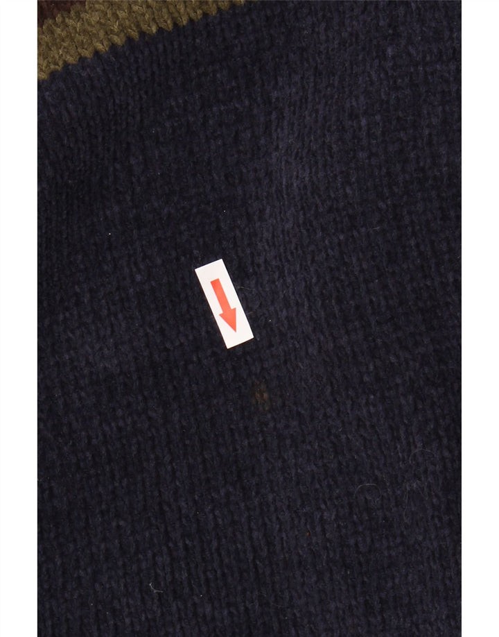 Marks & Spencer Jersey con Cuello Alto para Hombre XL Azul Marino Colorblock