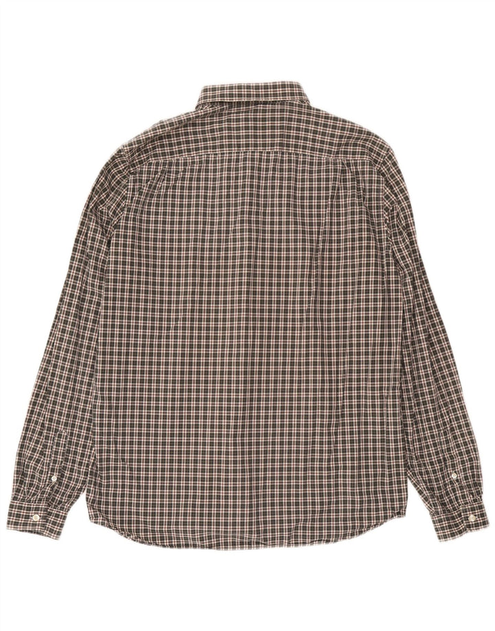 Camisa Lacoste Hombre Regular Fit Talla 43 Algodón A Cuadros Verde Grande