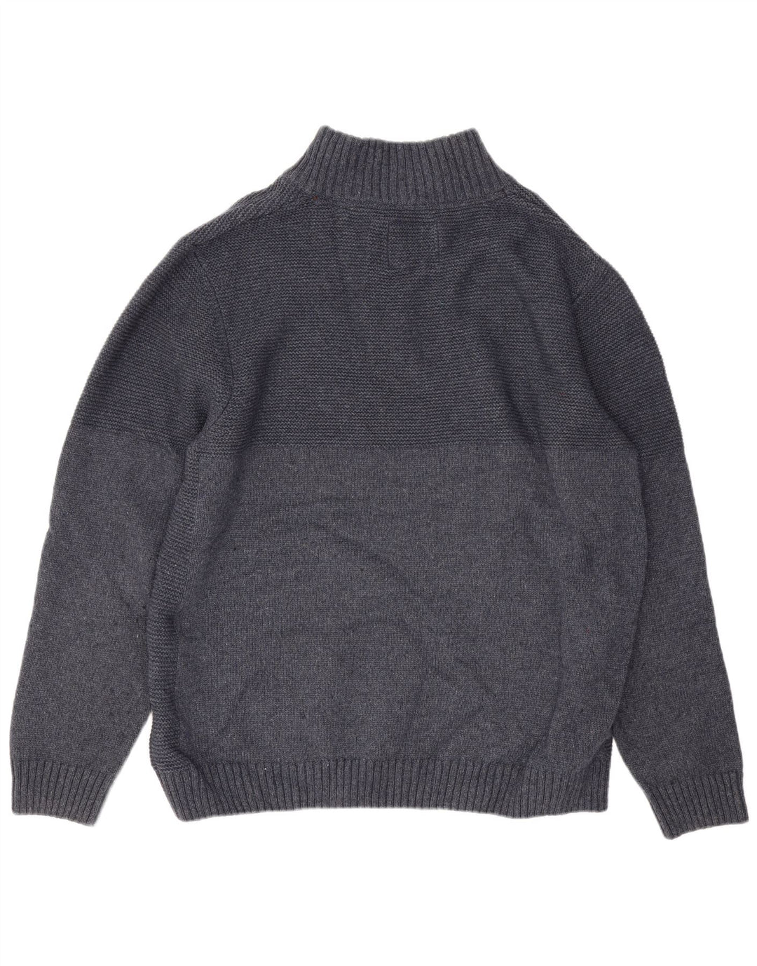Weird Fish Suéter tipo jersey con cuello y cremallera para hombre 2XL Poliéster azul marino