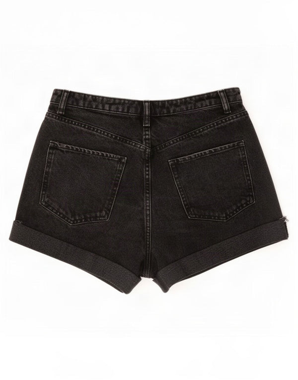 Zara Pantalones cortos vaqueros de cintura alta para mujer EU 38 Small W28 Algodón negro
