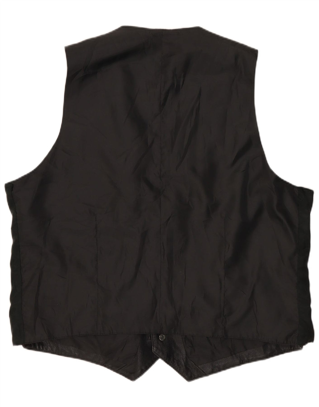 Chaleco de cuero vintage para hombre medio negro