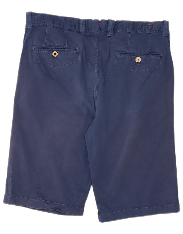 Vintage Hombres Chino Shorts W33 Medio Azul Marino Algodón