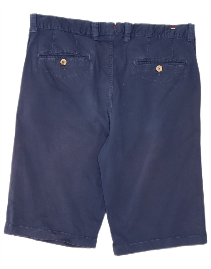 Vintage Hombres Chino Shorts W33 Medio Azul Marino Algodón