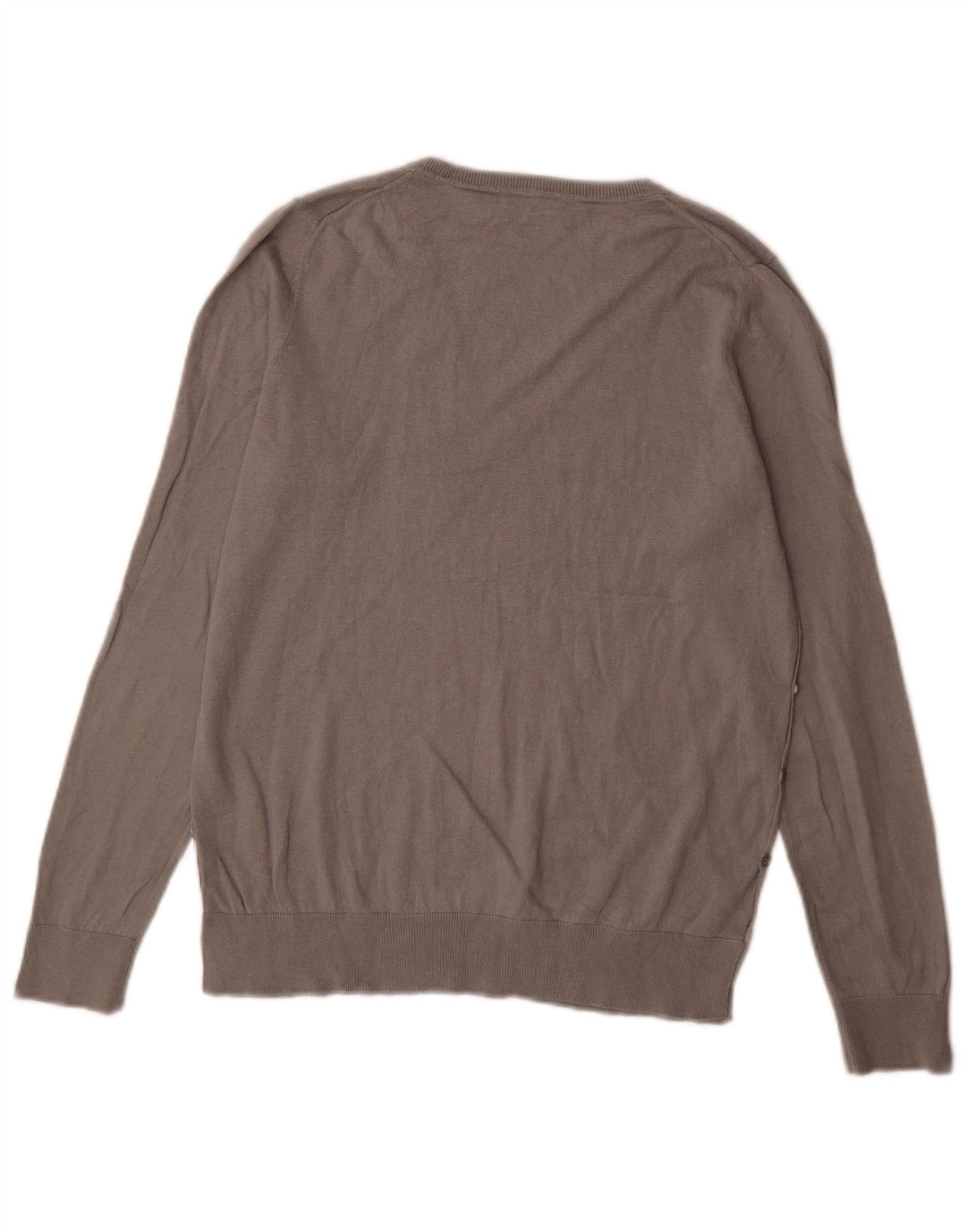 Massimo Dutti Jersey con Cuello en V para Mujer UK 44 Seda Gris Medio