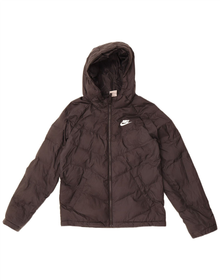 Nike Chaqueta acolchada con capucha para niños 12-13 años Grande Poliéster negro
