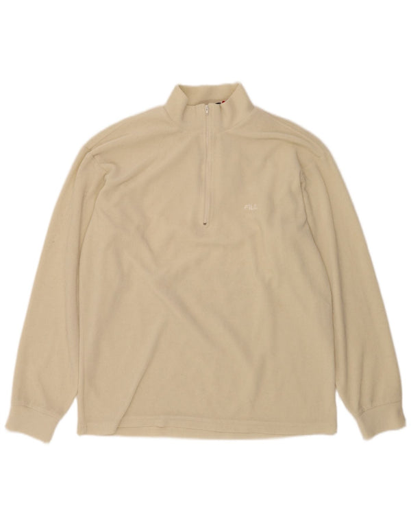 Fila Jersey de forro polar con cuello y cremallera para hombre IT 52 Large Beige