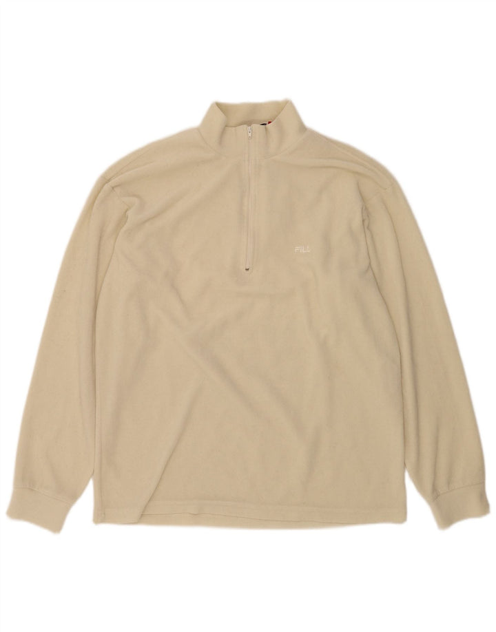 Fila Jersey de forro polar con cuello y cremallera para hombre IT 52 Large Beige