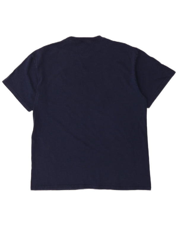Majestic Mens Atlanta Braves Graphic Camiseta Top Grande Azul Marino Algodón