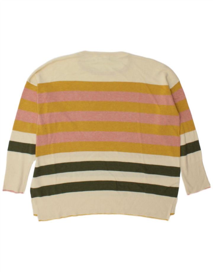 White Stuff Jersey de cuello redondo para mujer, talla 48, 3XL, rayas multicolor