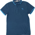 PUMA Mens Polo Shirt Large Blue Cotton Vintage Puma and Second-Hand Puma from Messina Hembry 
