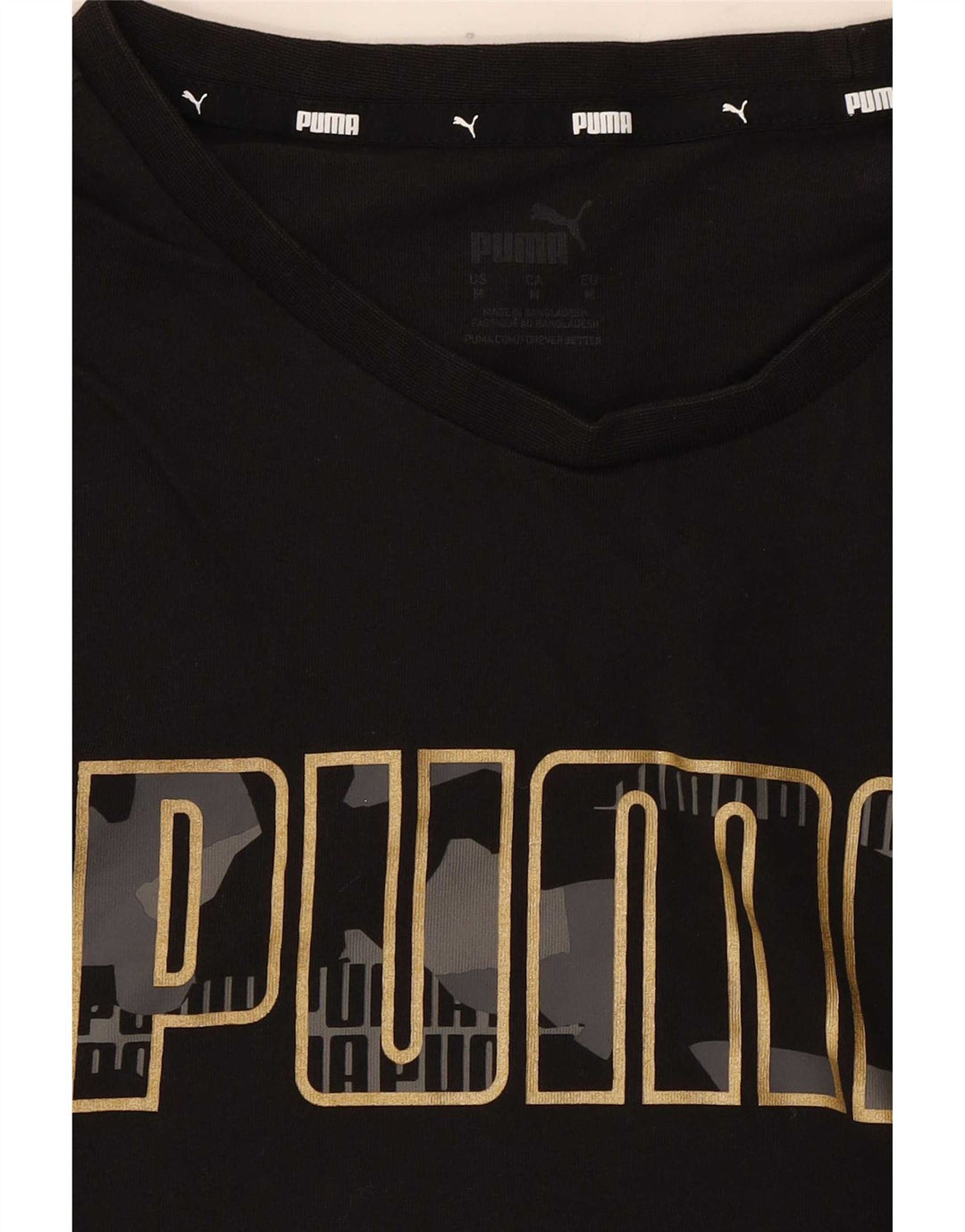 Puma - Camiseta gráfica para mujer, talla 40, talla M, color negro