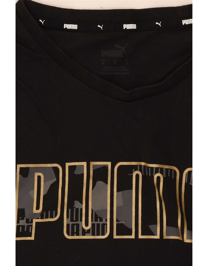 Puma - Camiseta gráfica para mujer, talla 40, talla M, color negro