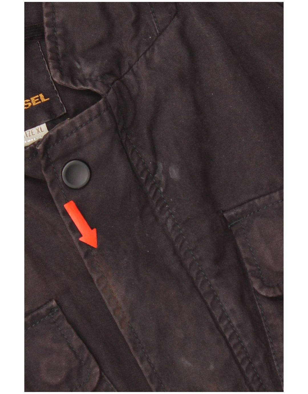 Diesel Chaqueta utilitaria para mujer UK 40 XL Algodón negro