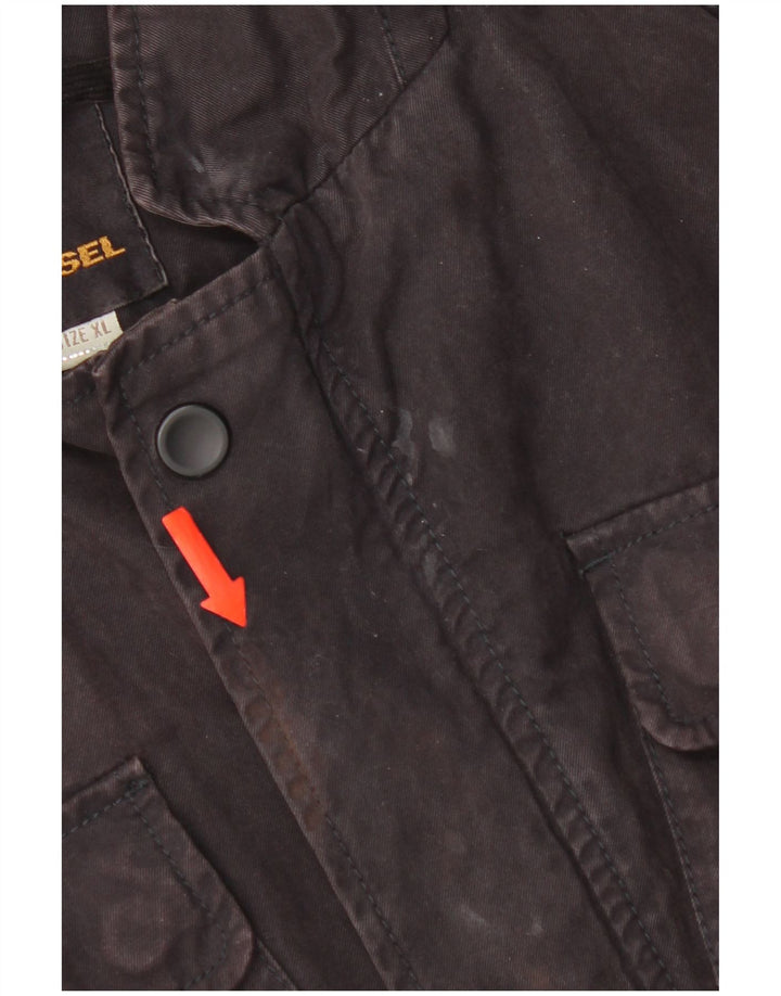 Diesel Chaqueta utilitaria para mujer UK 40 XL Algodón negro