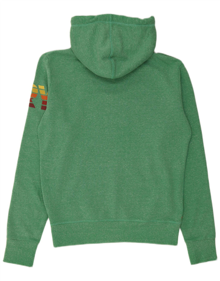 Superdry Jersey con capucha gráfica de algodón verde medio