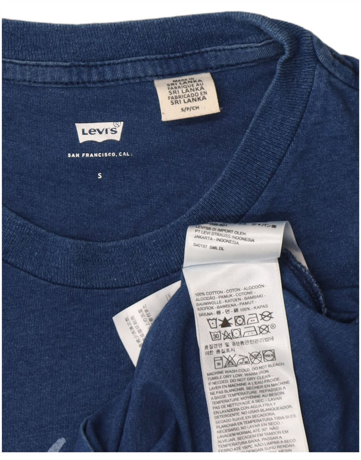 Levi's Camiseta gráfica para hombre Top Small Blue Cotton