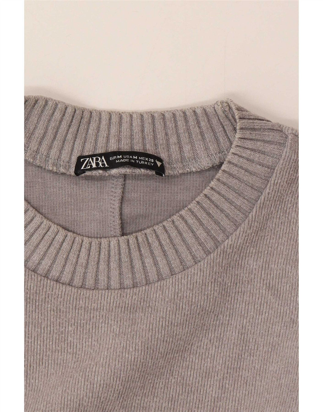 Zara Mujer Blusa Suelta Top UK 44 Gris Medio