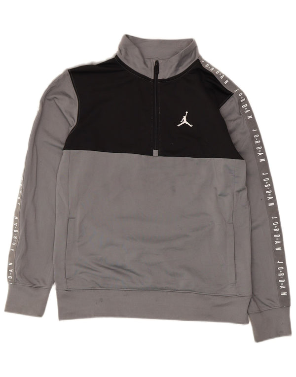 Jordan Sudadera con gráfico para niños 12-13 años Grande Gris Colorblock