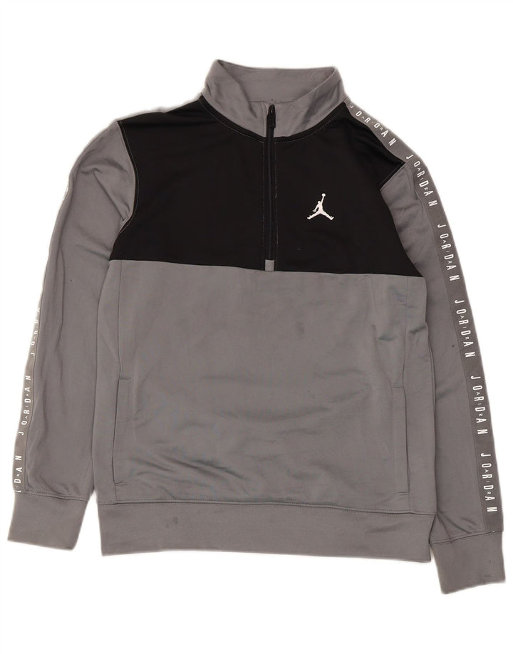 Jordan Sudadera con gráfico para niños 12-13 años Grande Gris Colorblock