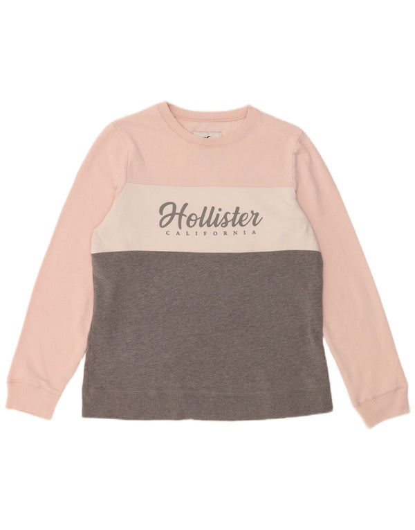 HOLLISTER Sudadera gráfica para mujer Jumper UK 46 Large Grey Colourblock