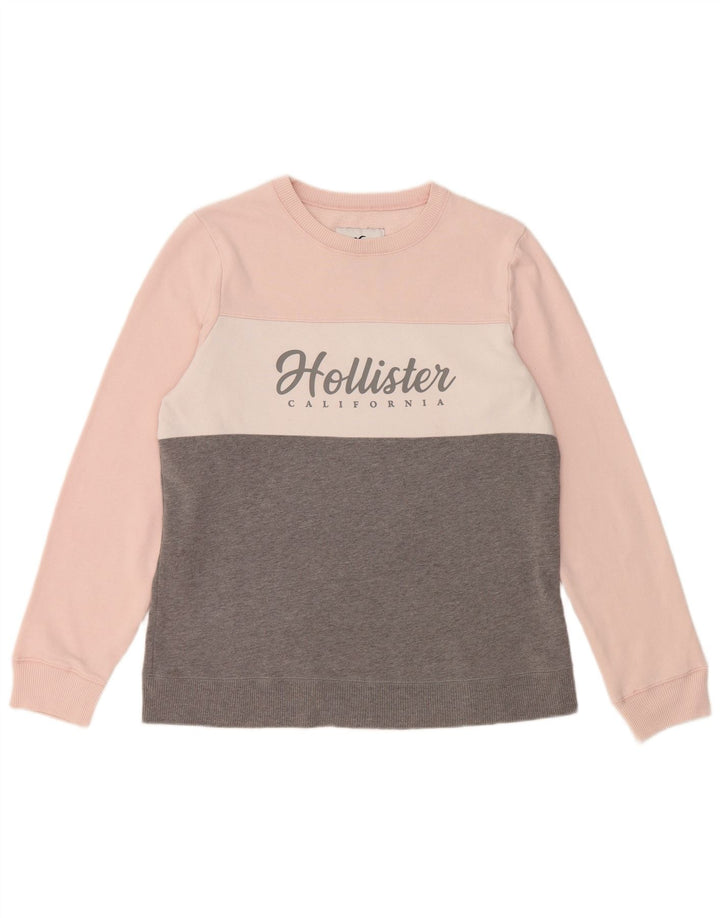HOLLISTER Sudadera gráfica para mujer Jumper UK 46 Large Grey Colourblock