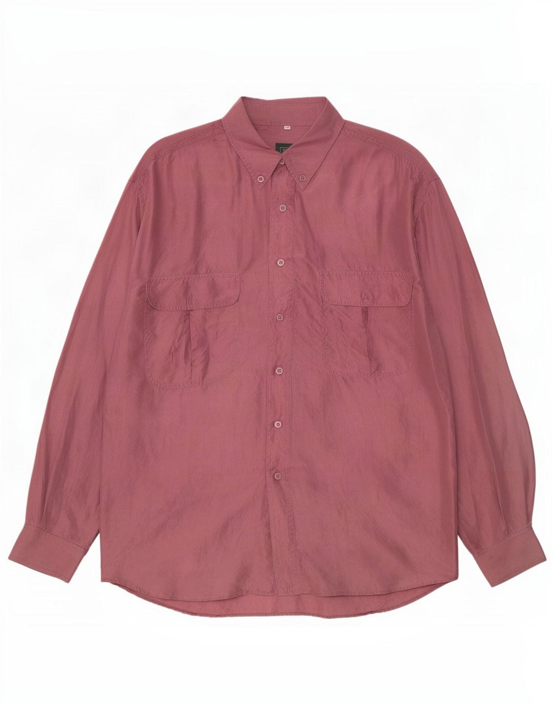 Camisa vintage para hombre de seda burdeos mediana