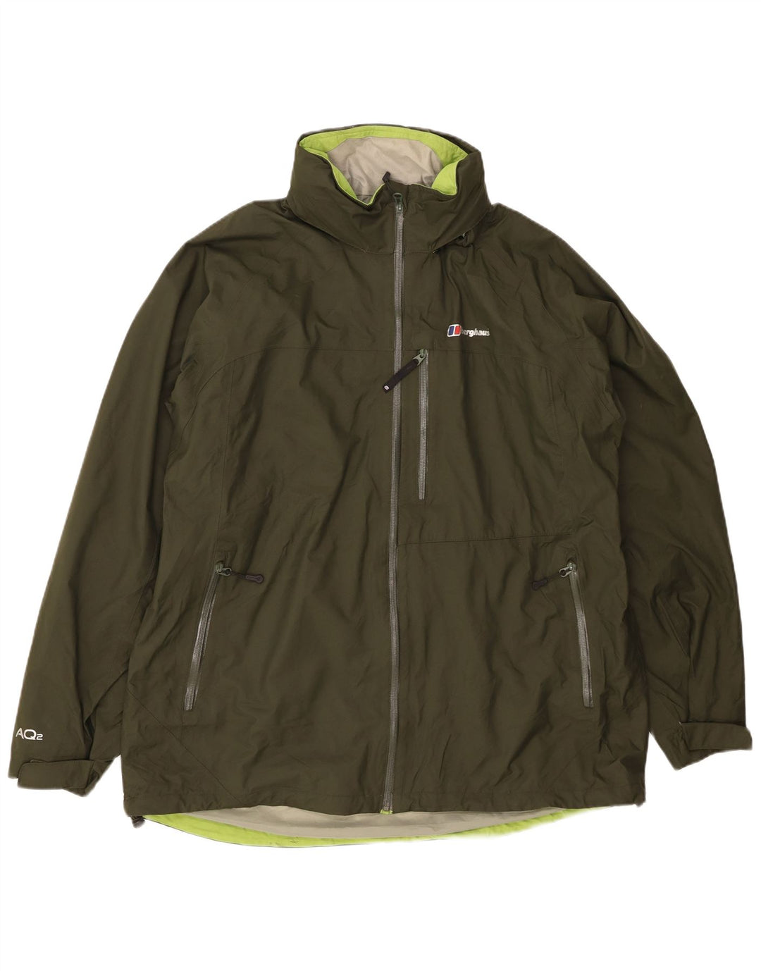 BERGHAUS Chaqueta impermeable con capucha para hombre UK 44 2XL Caqui Nylon