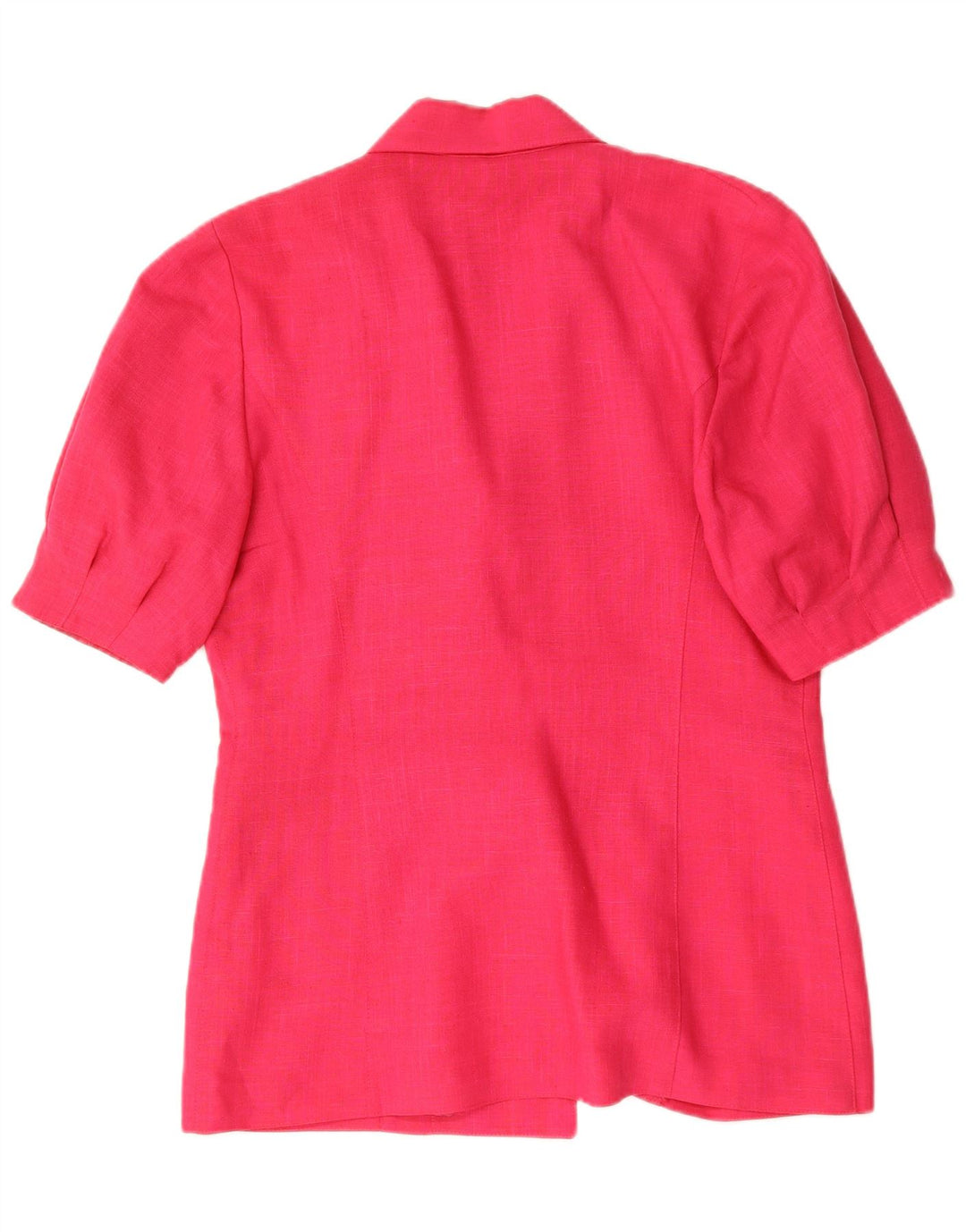 VINTAGE Womens Short Sleeve Double Breasted Blazer Jacket UK 16 Large Pink