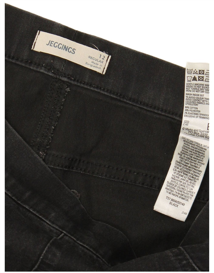 Marks & Spencer Vaqueros Jegging de Ajuste Regular para Mujer UK 12 Medium W30 L28 Negro